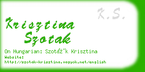 krisztina szotak business card